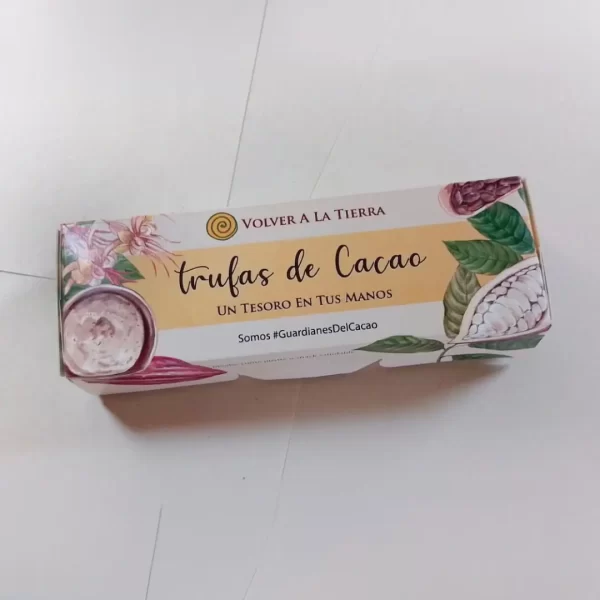 Trufas de cacao bombonera producto de la empresa Volver a la Tierra - Vitrina Emprendimiento Rural - Fundación Aurelio Llano Posada