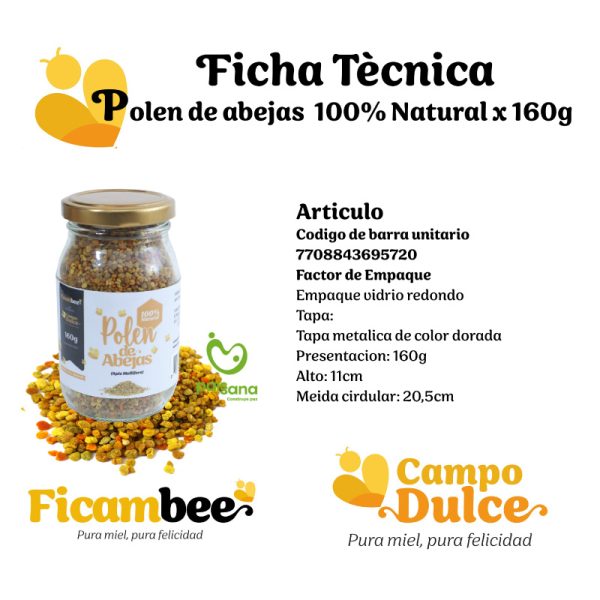 Polen 100 % natural producto de la empresa Campo Dulce - Vitrina Emprendimiento Rural - Fundación Aurelio Llano Posada