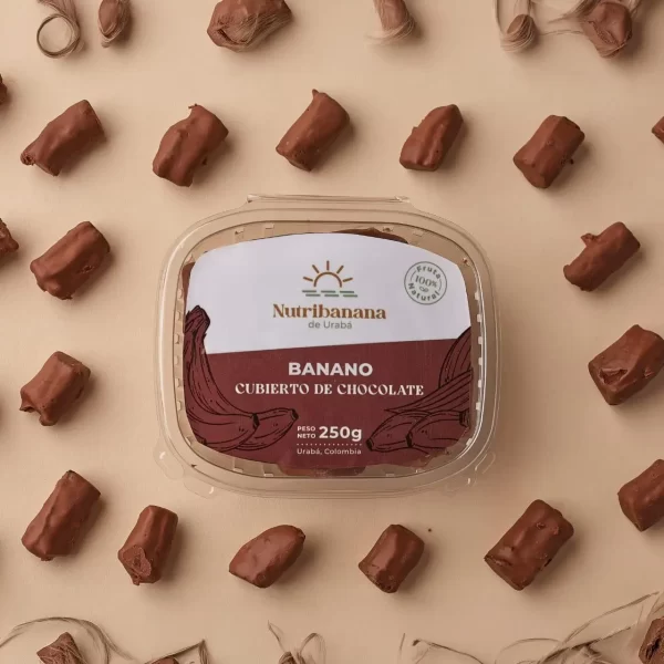 venta de Banano deshidratado con cobertura chocolate Nutribananas de Urabá