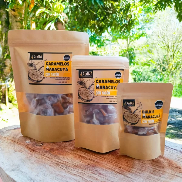 venta de Caramelos de maracuyá en varios tamaños emprendimiento Dulki