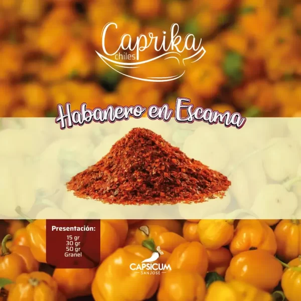 venta de ají Habanero en escamas del Emprendimiento CAPSICUM
