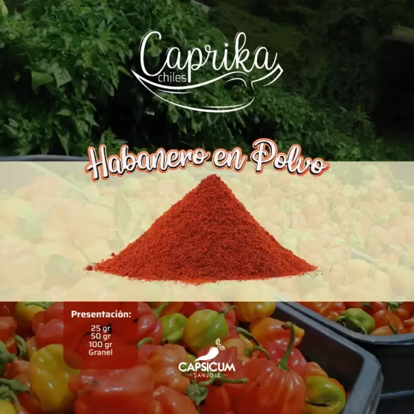 venta de ají Habanero en polvo del Emprendimiento CAPSICUM